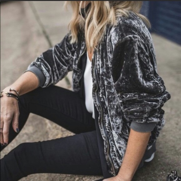 Free People Jackets & Blazers - Free People Velvet Ruched Jacket